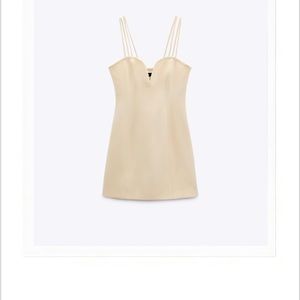 NWT ZARA cream sweetheart Strappy mini dress